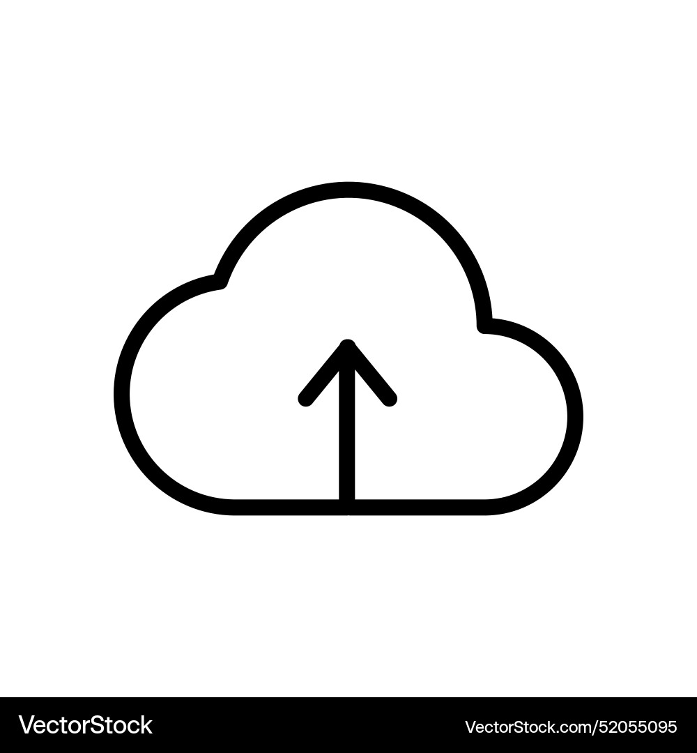 Cloud upload icon for data storage online backup vector image