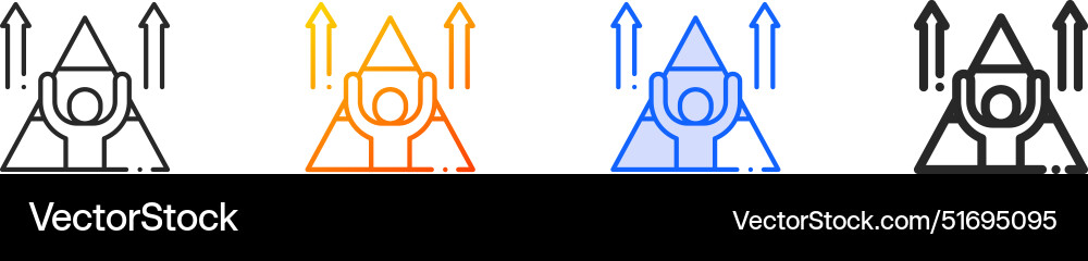 Development iconthin linear gradient blue stroke Development iconthin linear gradient blue stroke vector image