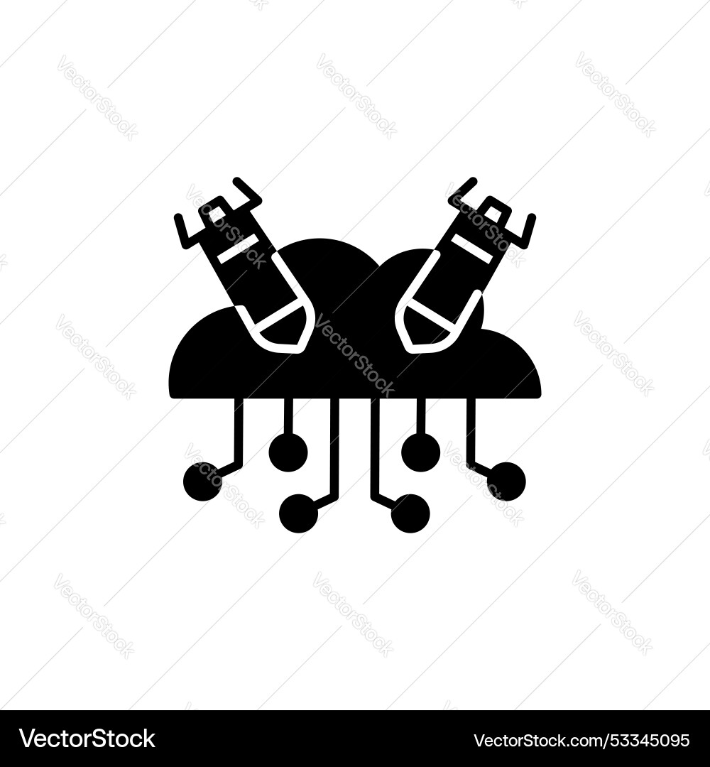 Dos line icon isolated on white background Vector Image