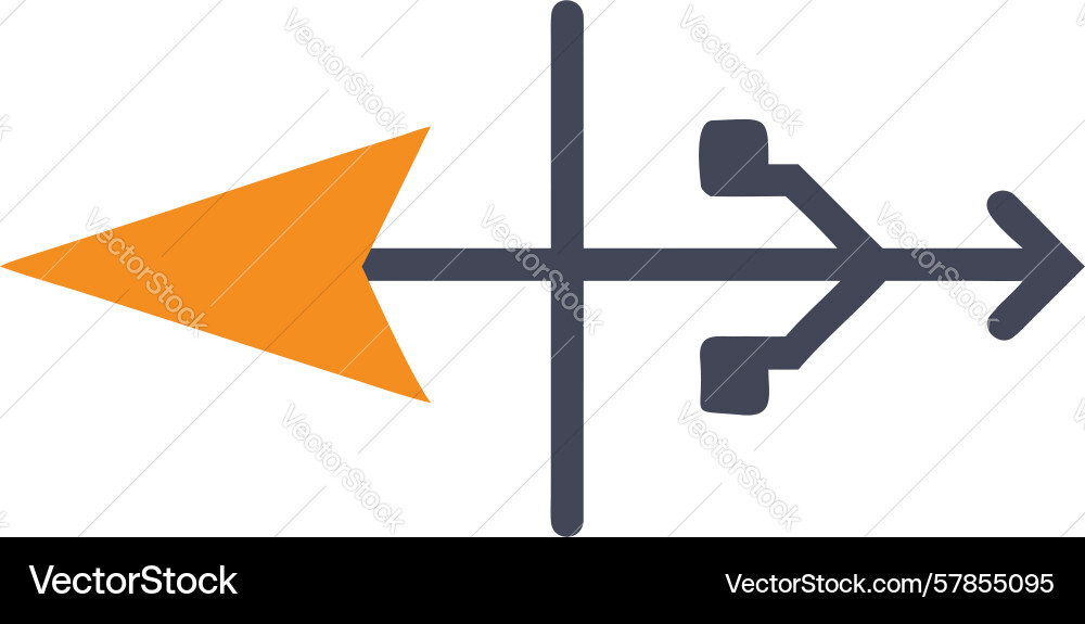 Dynamic directional arrow with abstract shape vector image