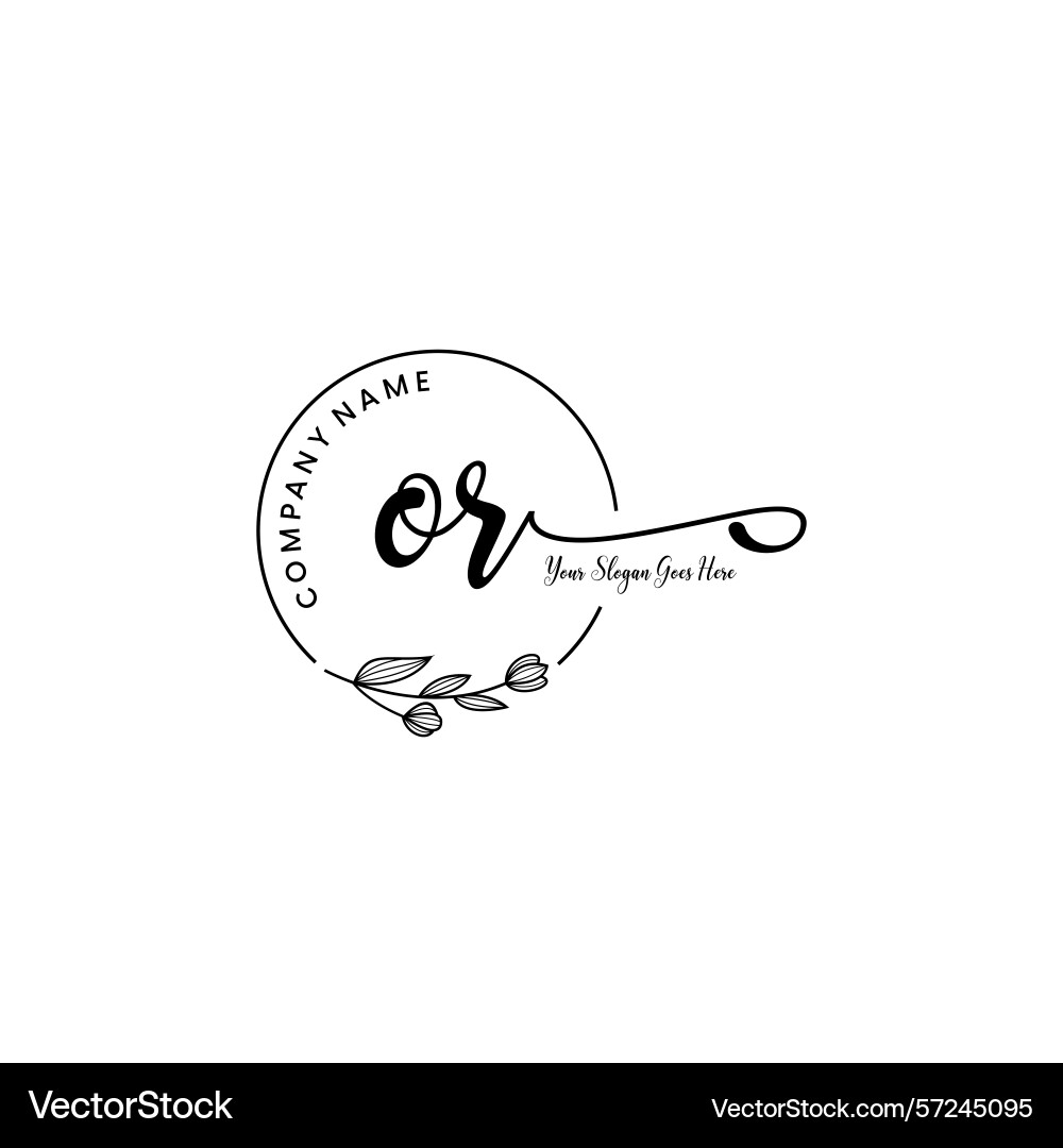 Elegant or initial logo design with botanical Vector Image