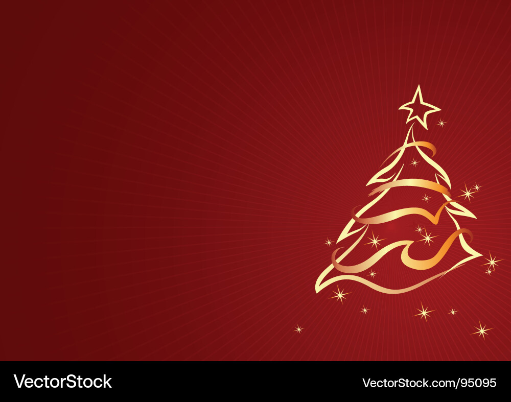 Elegant Red Christmas Tree Vector Image