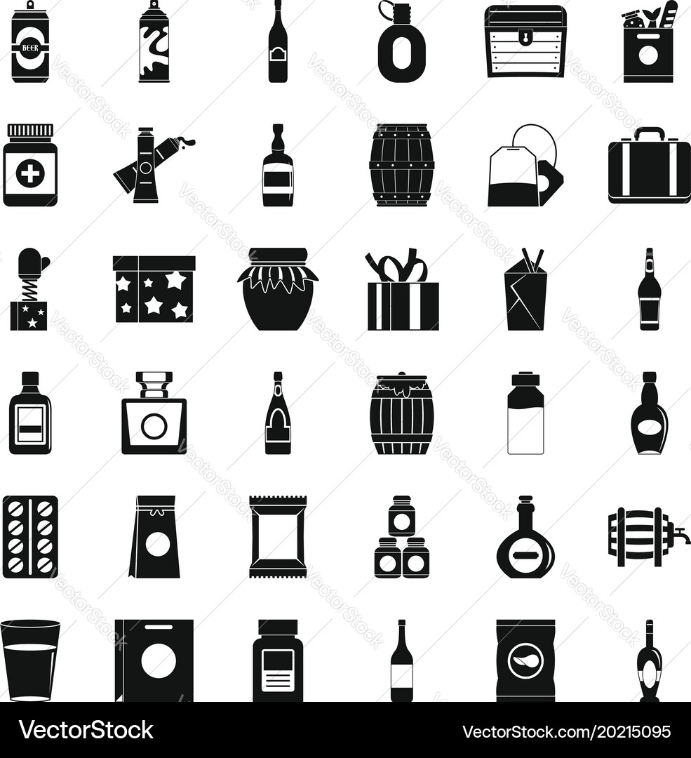 Housing icons set simple style Vector Image