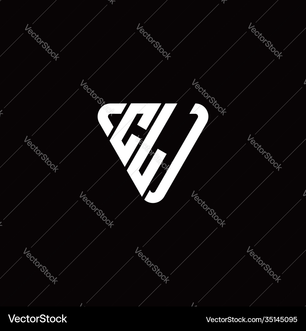Initial letter c l linked triangle design logo Vector Image