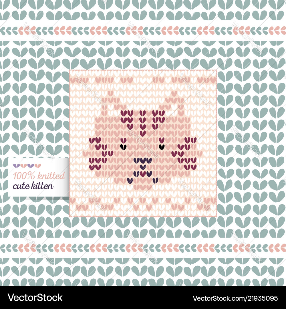 Knitted cat Knitted cat vector image