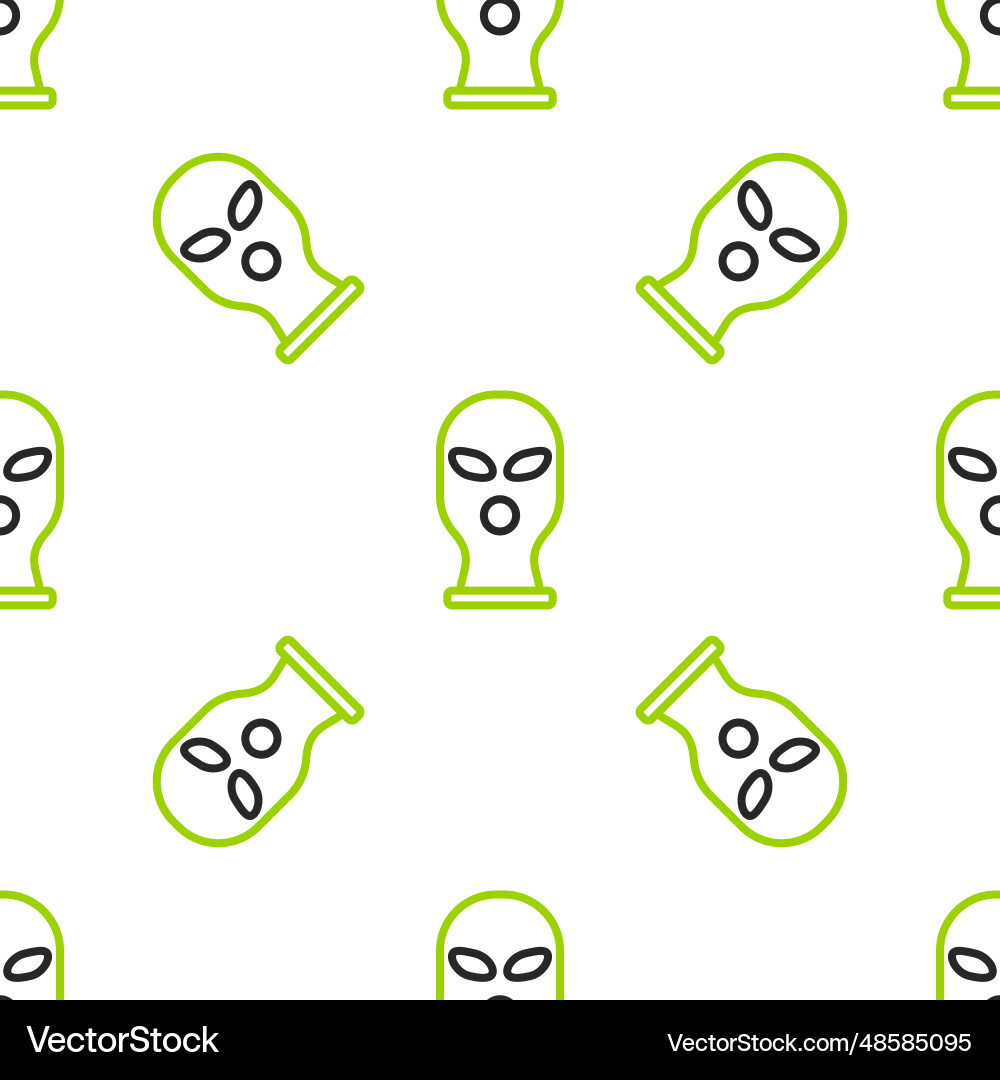 Line balaclava icon isolated seamless pattern Line balaclava icon isolated seamless pattern vector image
