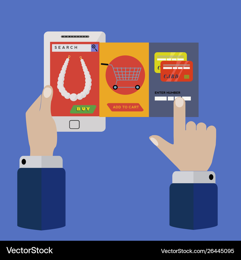 Mobile application for on line shopping concept Vector Image