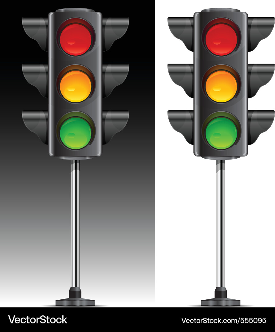 Red Traffic Intersection Vector Image