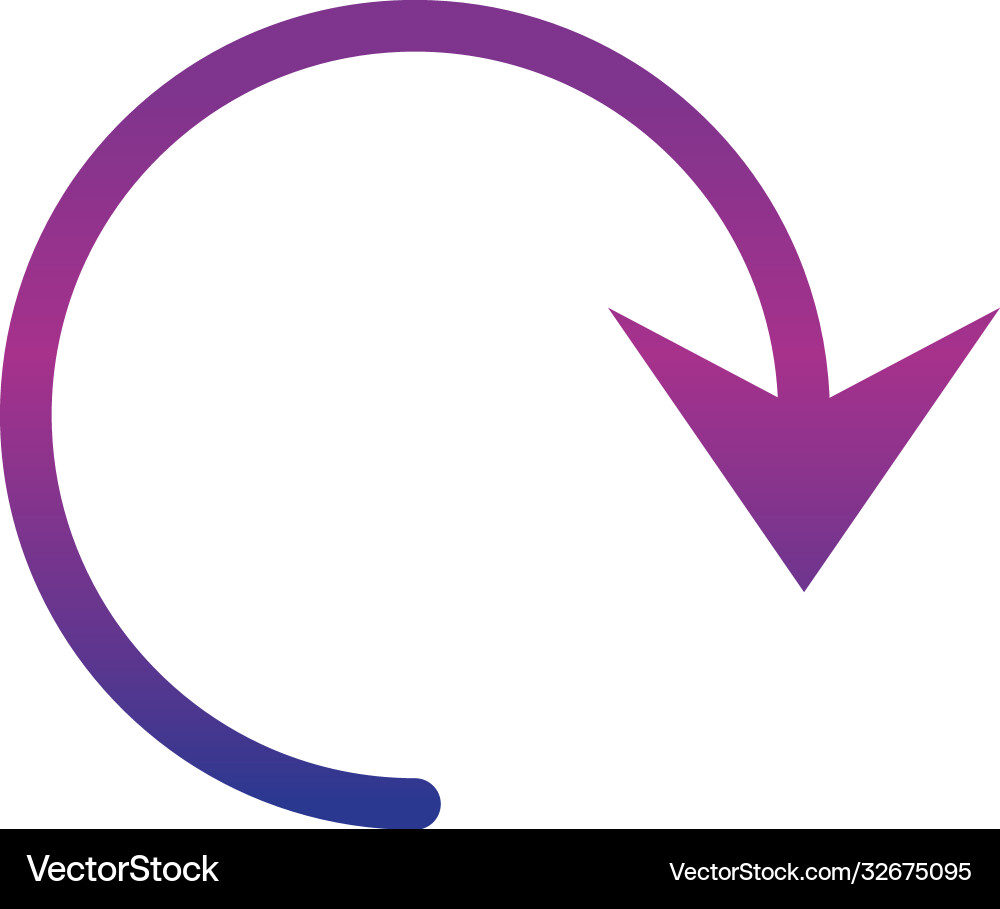 Refresh arrow indication cycle gradient style icon vector image