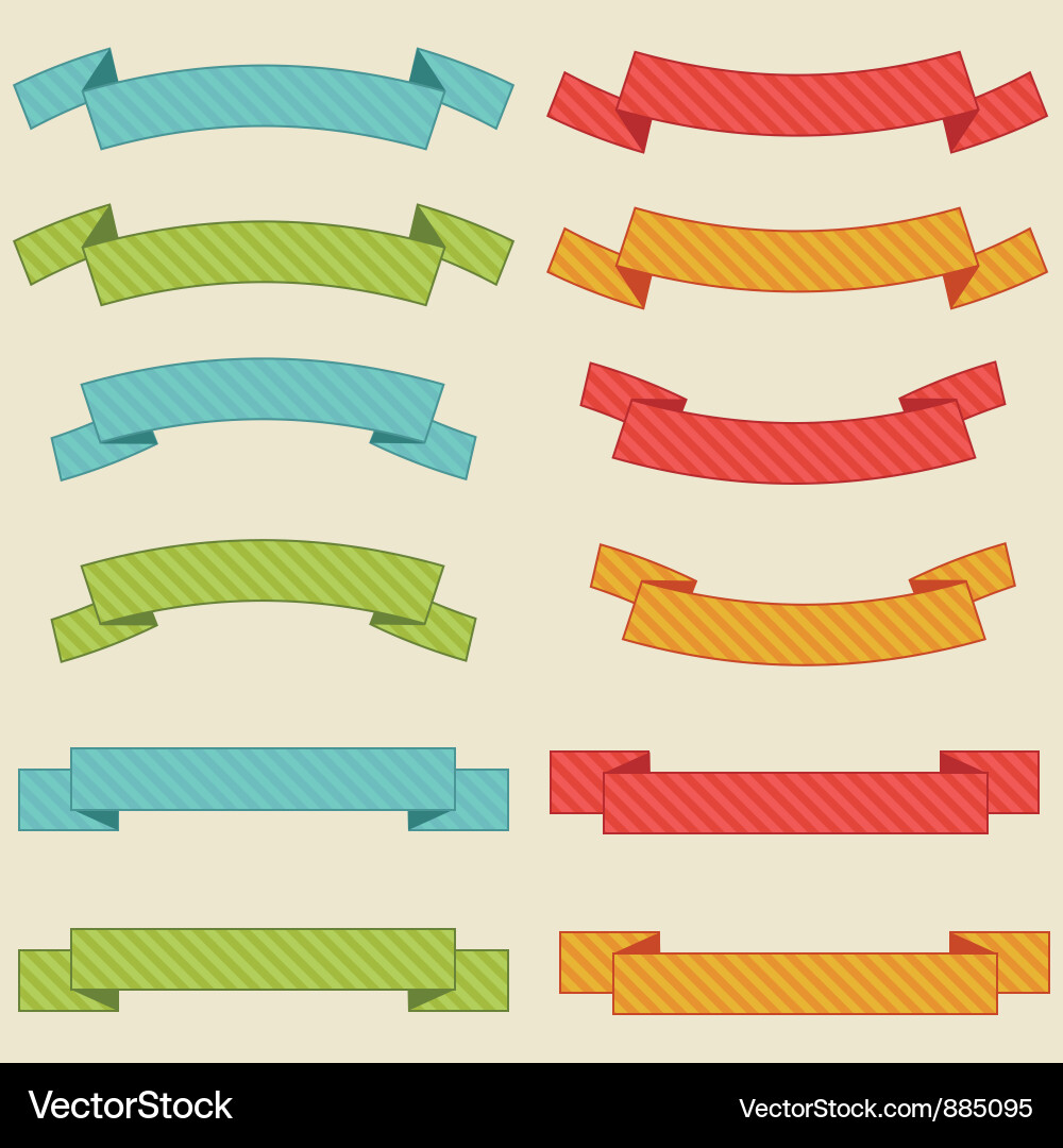 Retro Ribbon Set Vector Image