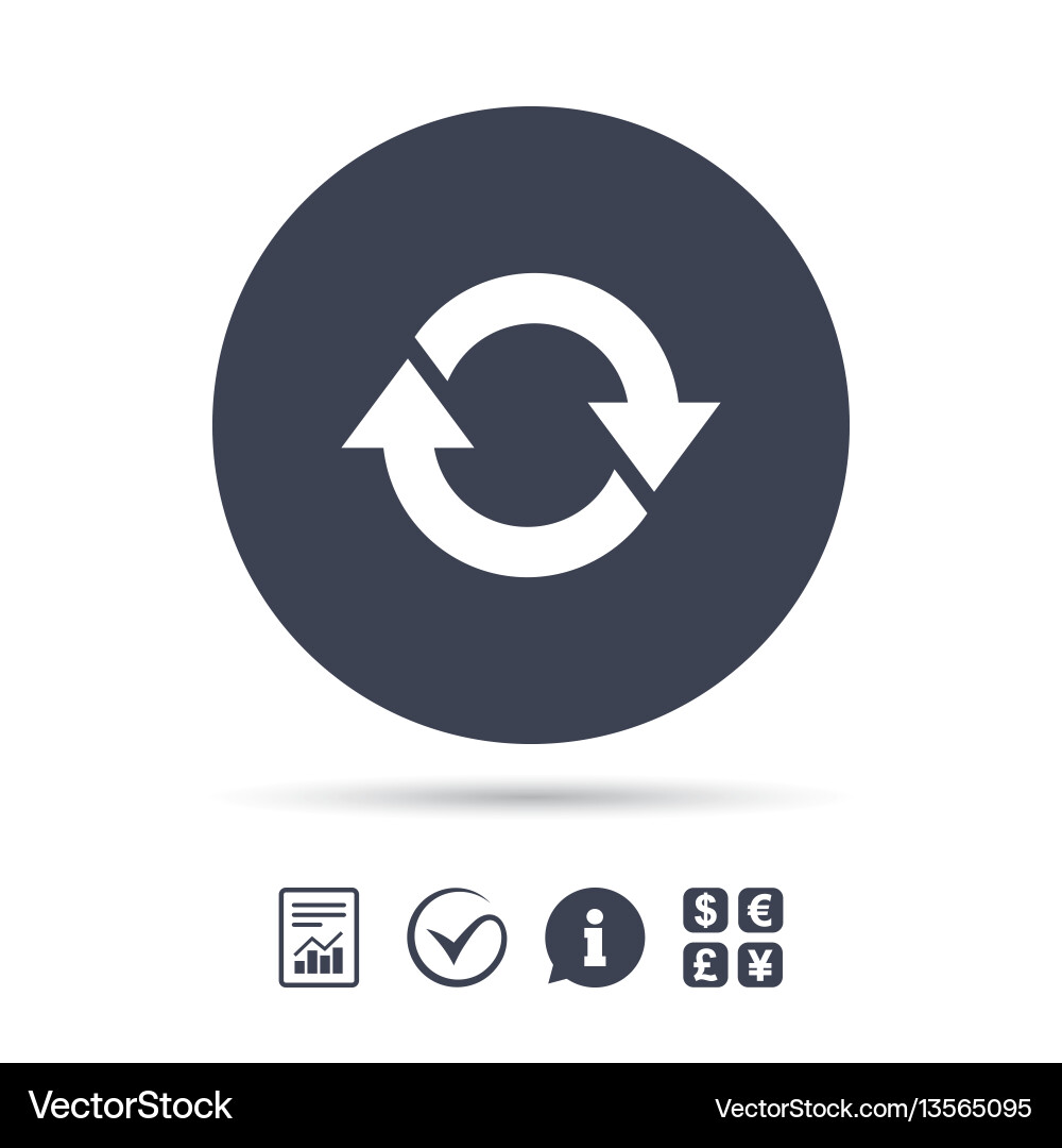 Rotation icon repeat symbol refresh sign vector image