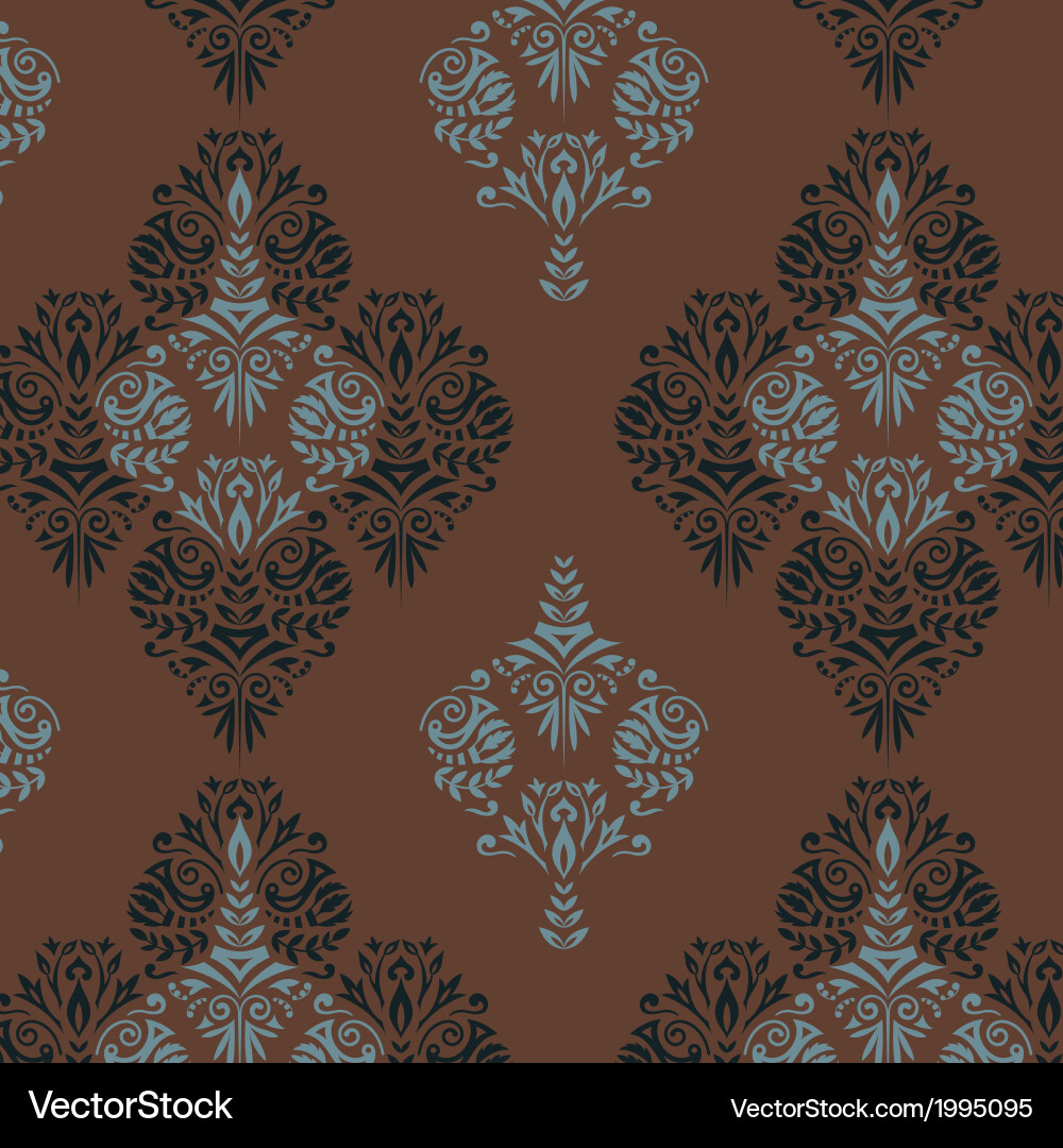 Seamless damask pattern vector image