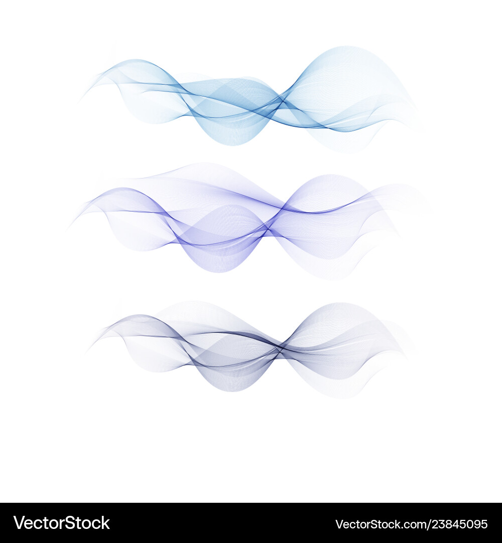 Set abstract color smoke wave transparent smooth Set abstract color smoke wave transparent smooth vector image