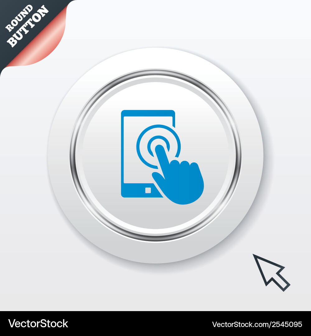 Touch screen smartphone sign icon hand pointer Vector Image