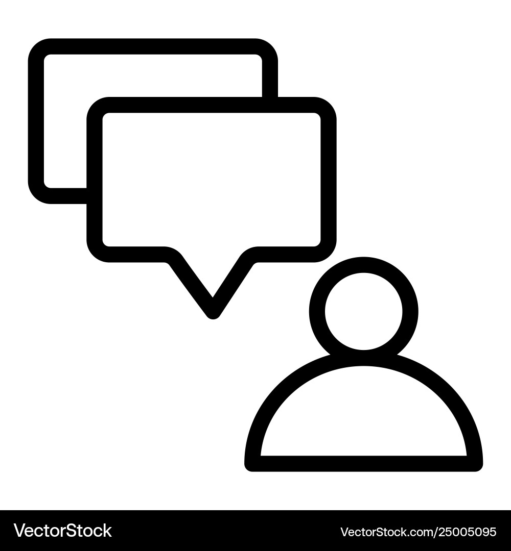 User and dialogue bubble line icon message from User and dialogue bubble line icon message from vector image