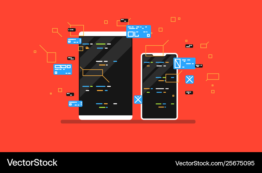 Web development programming vector image