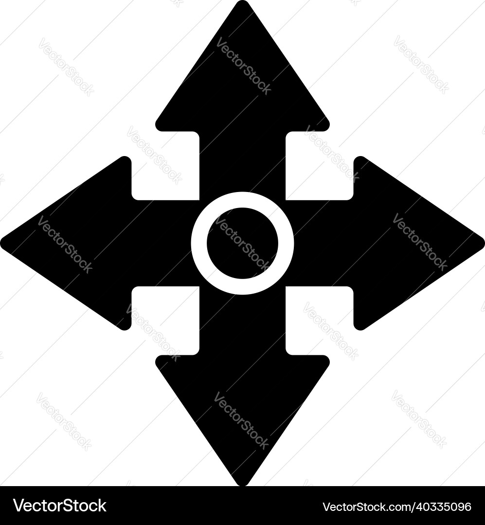 4-way arrows pointers cursors shapes 4-way arrows pointers cursors shapes Vector Image