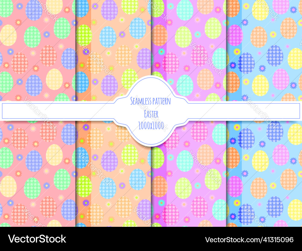 A set of seamless egg patterns with pattern A set of seamless egg patterns with pattern Vector Image