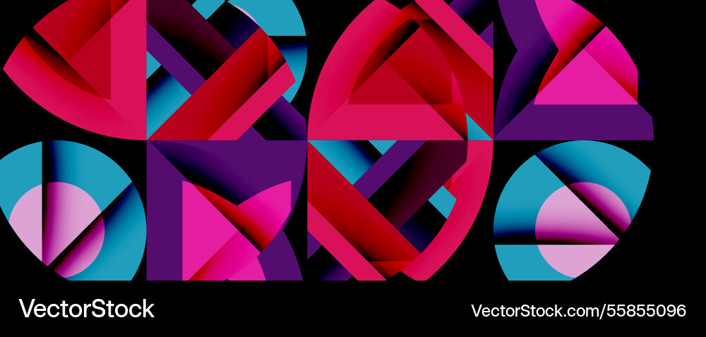 Abstract geometric composition with interlocking Abstract geometric composition with interlocking vector image