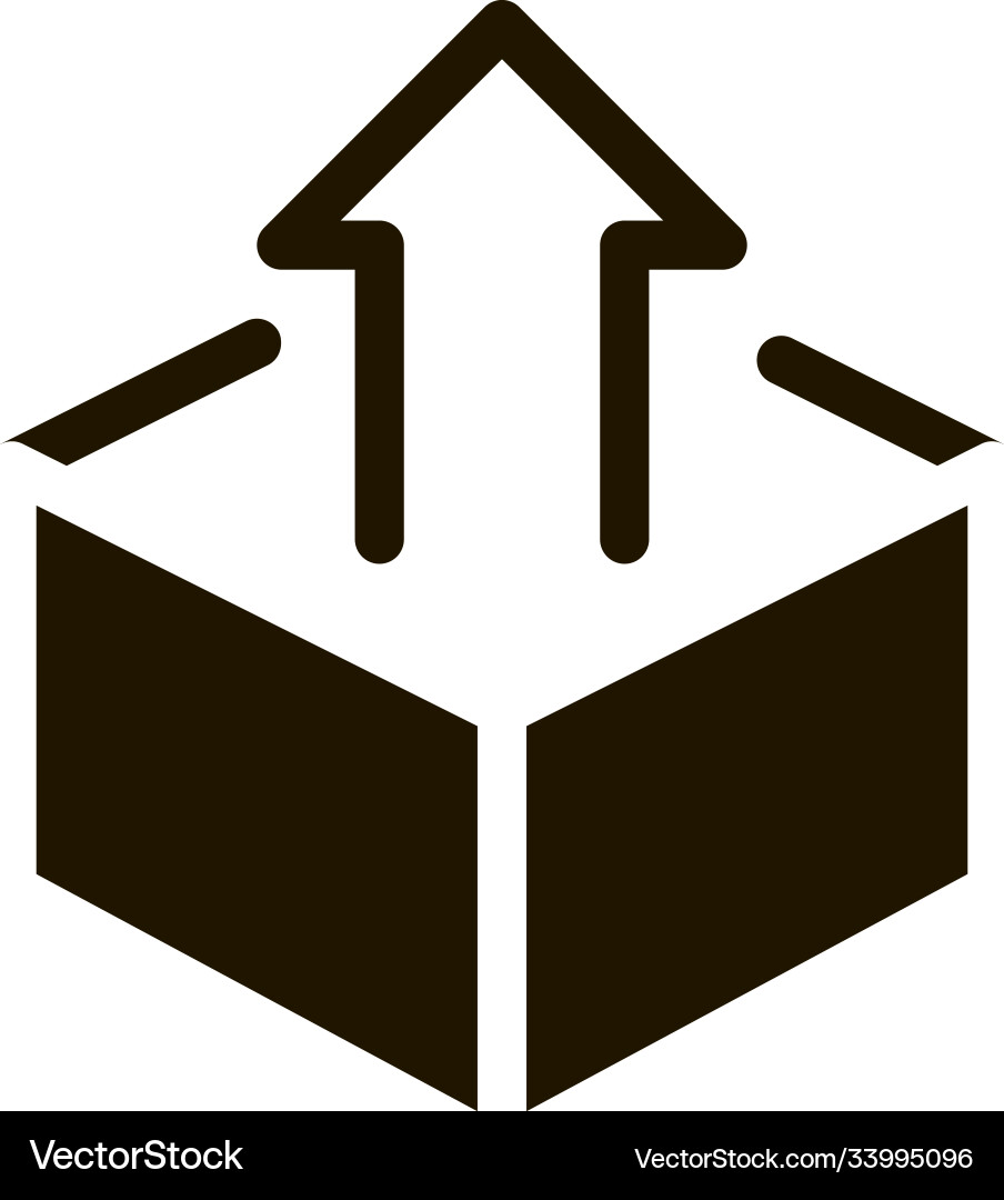 Box container with arrow agile element glyph icon vector image