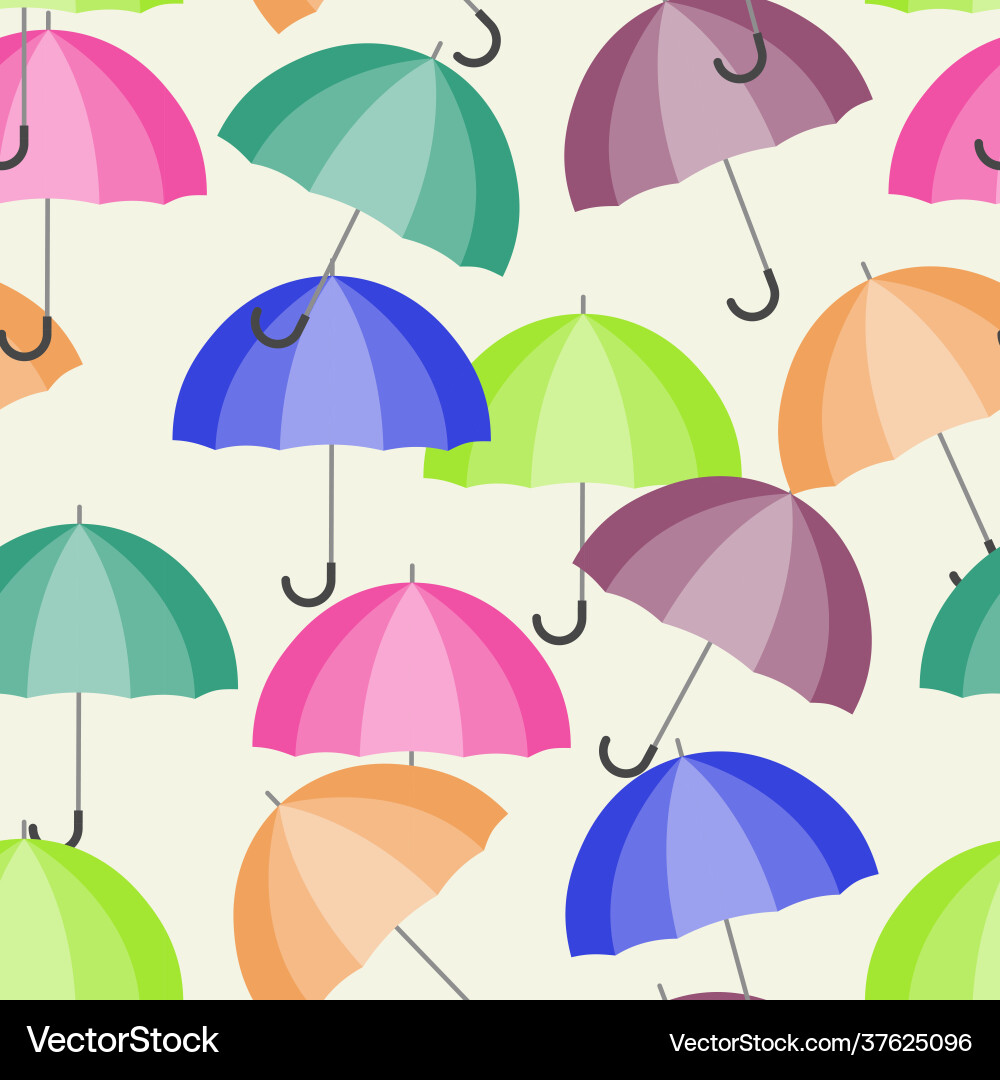 Colorful Open Umbrella Pattern vector image
