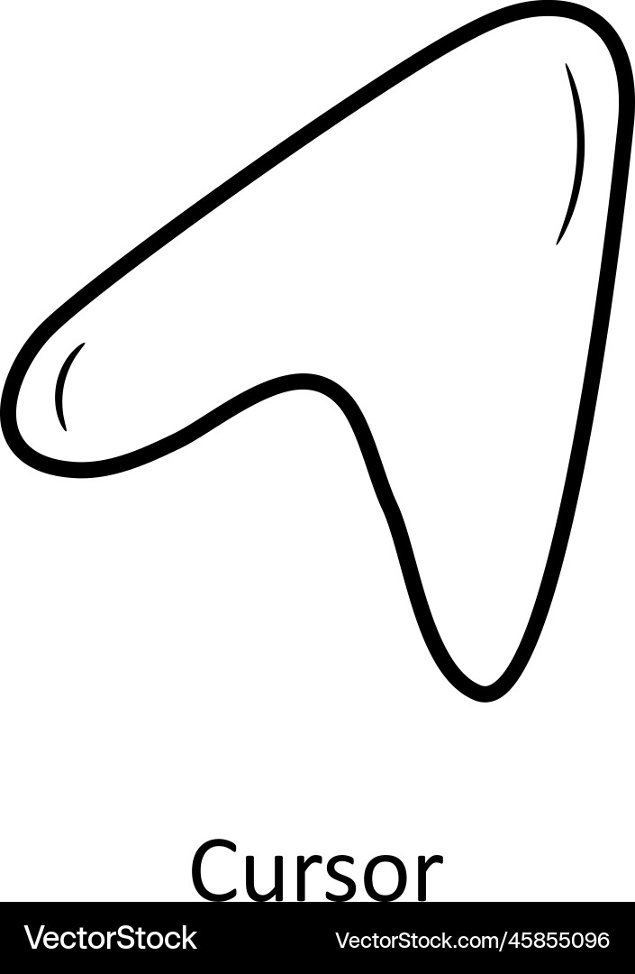 Cursor solid fill outline icon design Vector Image