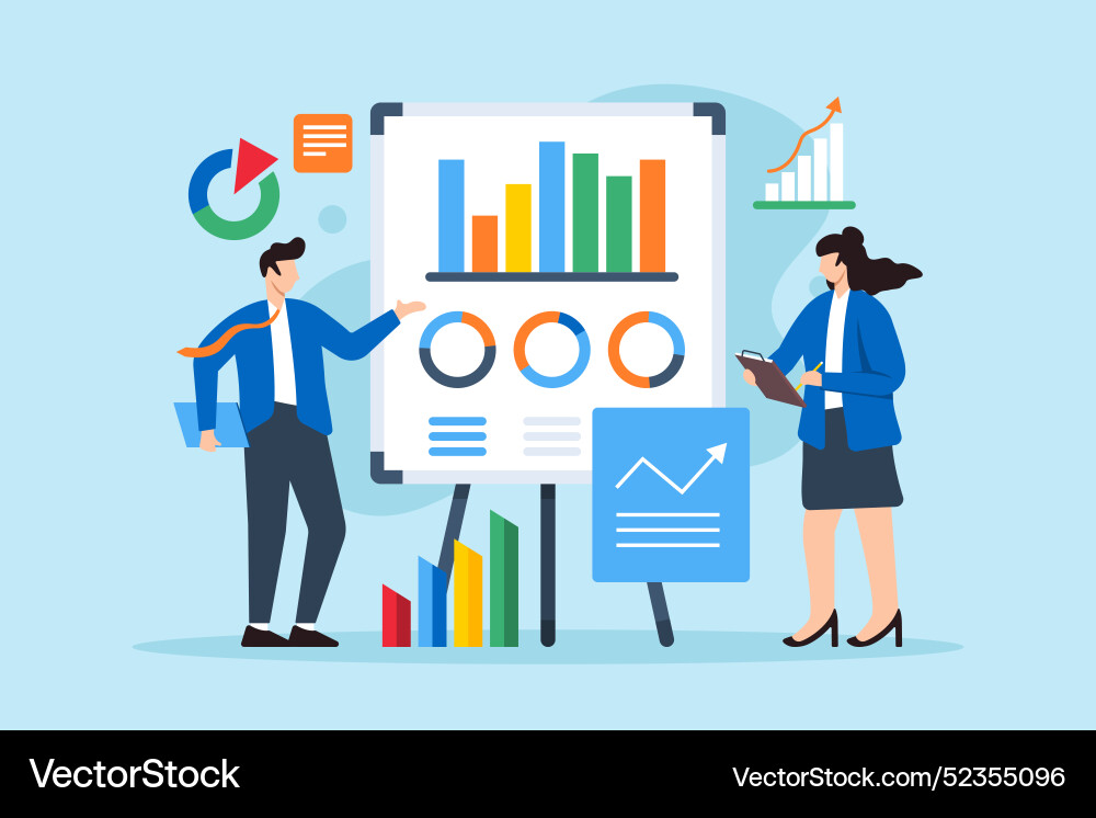 Data-driven decision making business analysts Data-driven decision making business analysts vector image