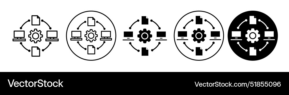 Data share icon set collection for web vector image