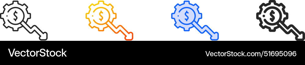Development iconthin linear gradient blue stroke Development iconthin linear gradient blue stroke vector image