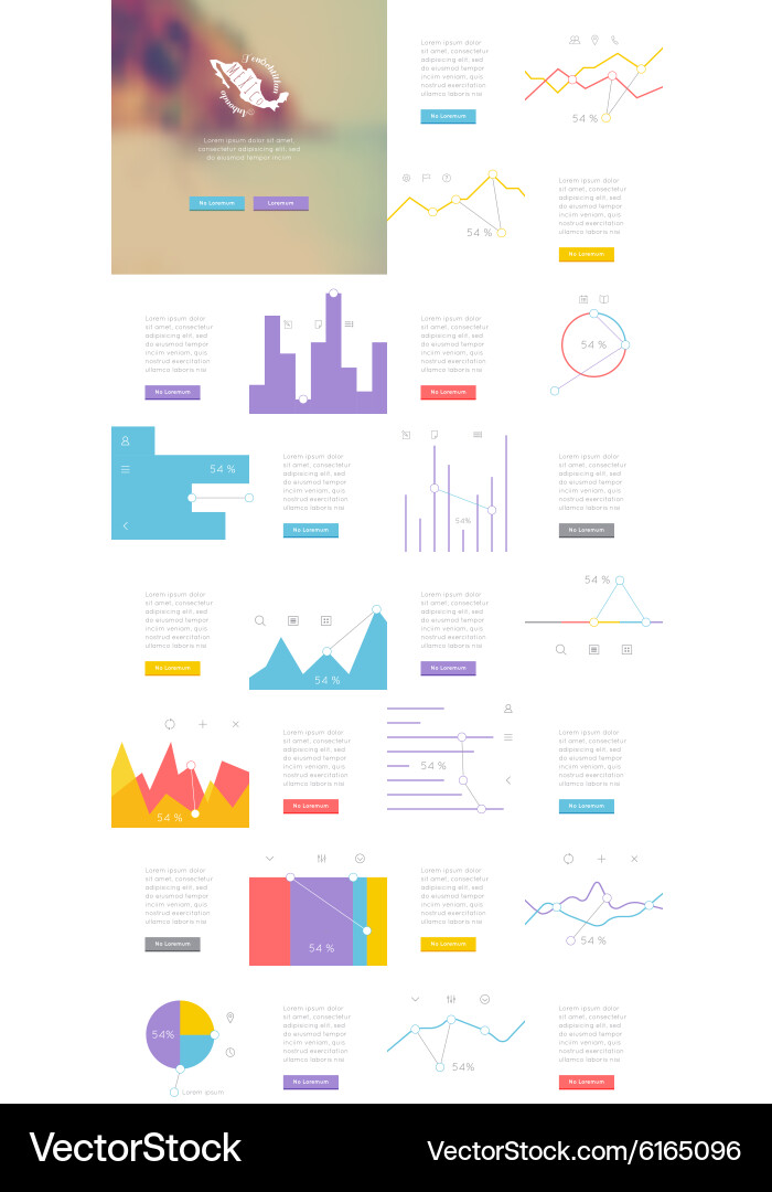 Elements of infographics with buttons and menus vector image