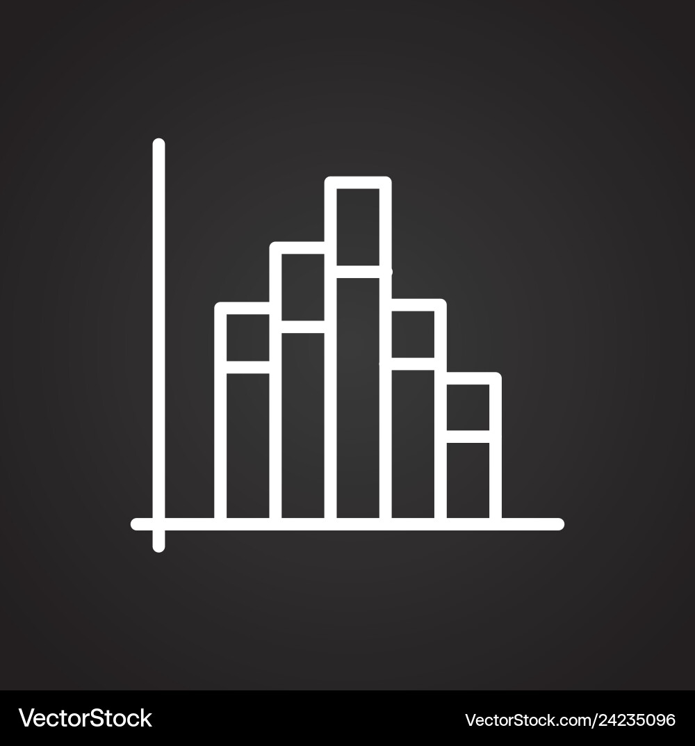 Graph line icon on background for graphic and web Vector Image
