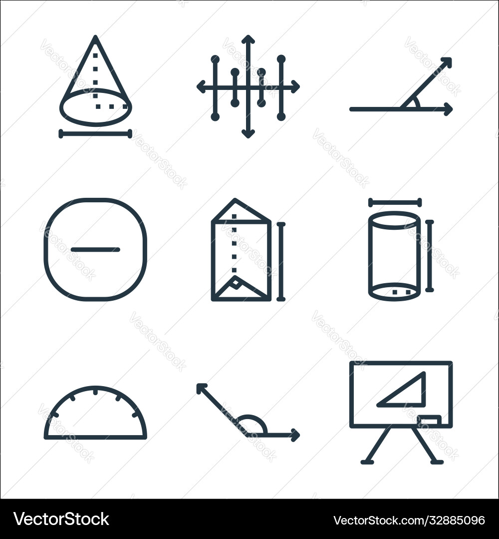 Mathematics line icons linear set quality Mathematics line icons linear set quality Vector Image
