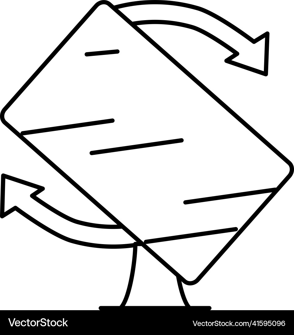 Rotating monitor line icon Vector Image