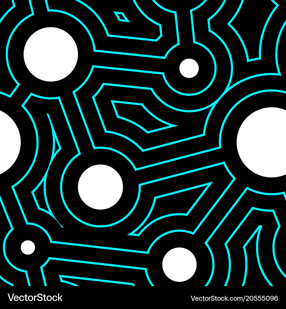 Round lines and circles geometry seamless pattern vector image