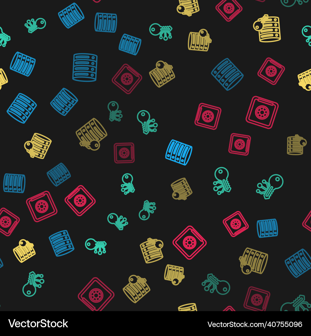 Set line server data web hosting cryptocurrency Vector Image