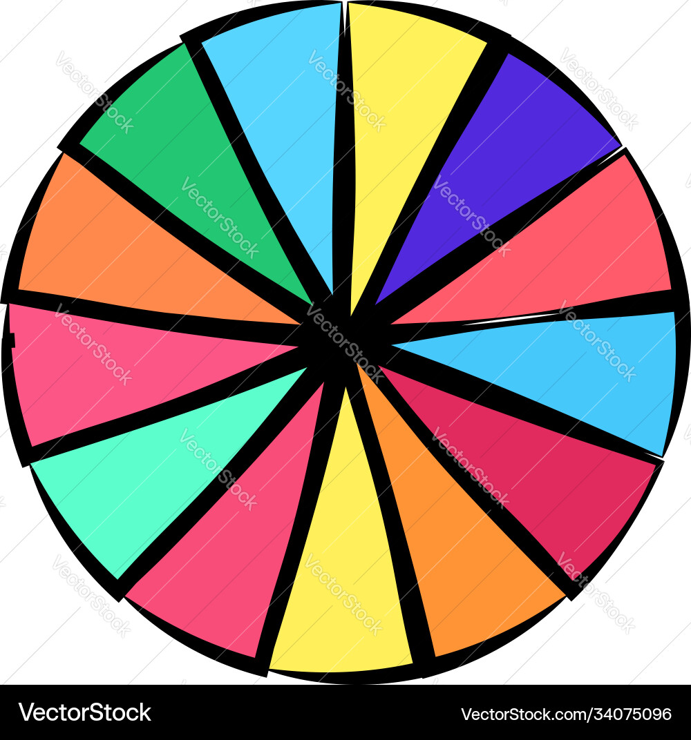Simple pie chart-graph and diagram circle Vector Image