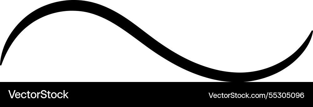 Smooth black curved line forming a stylized wave – Royalty-Free Vector ...