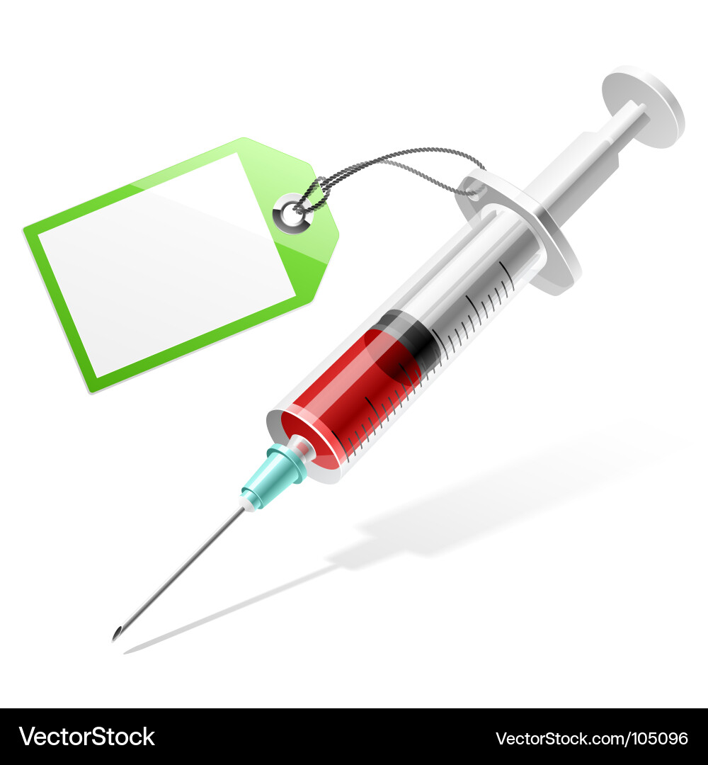 Syringe with Empty Tag Vector Image