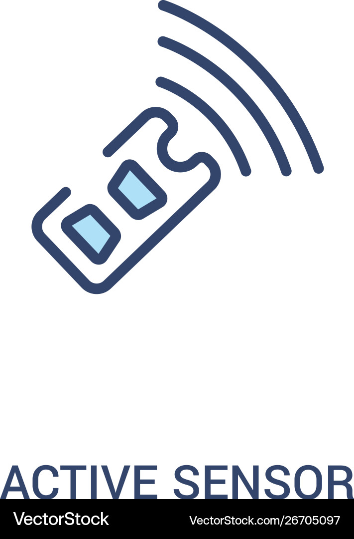 Active sensor concept 2 colored icon simple line Vector Image
