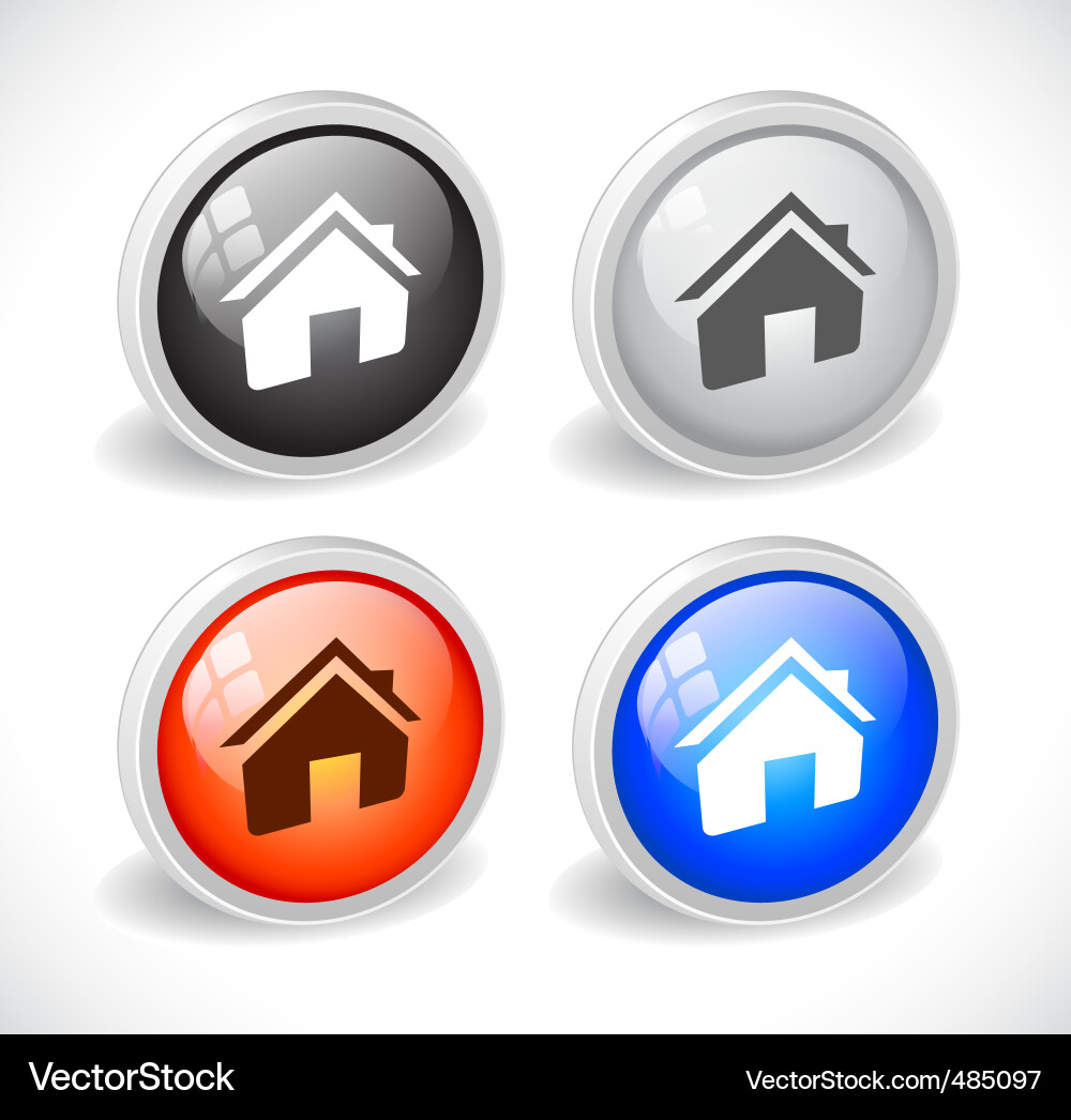 Color 3d buttons for web vector image