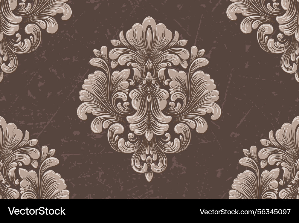 Damask seamless pattern element vintage classical Damask seamless pattern element vintage classical Vector Image