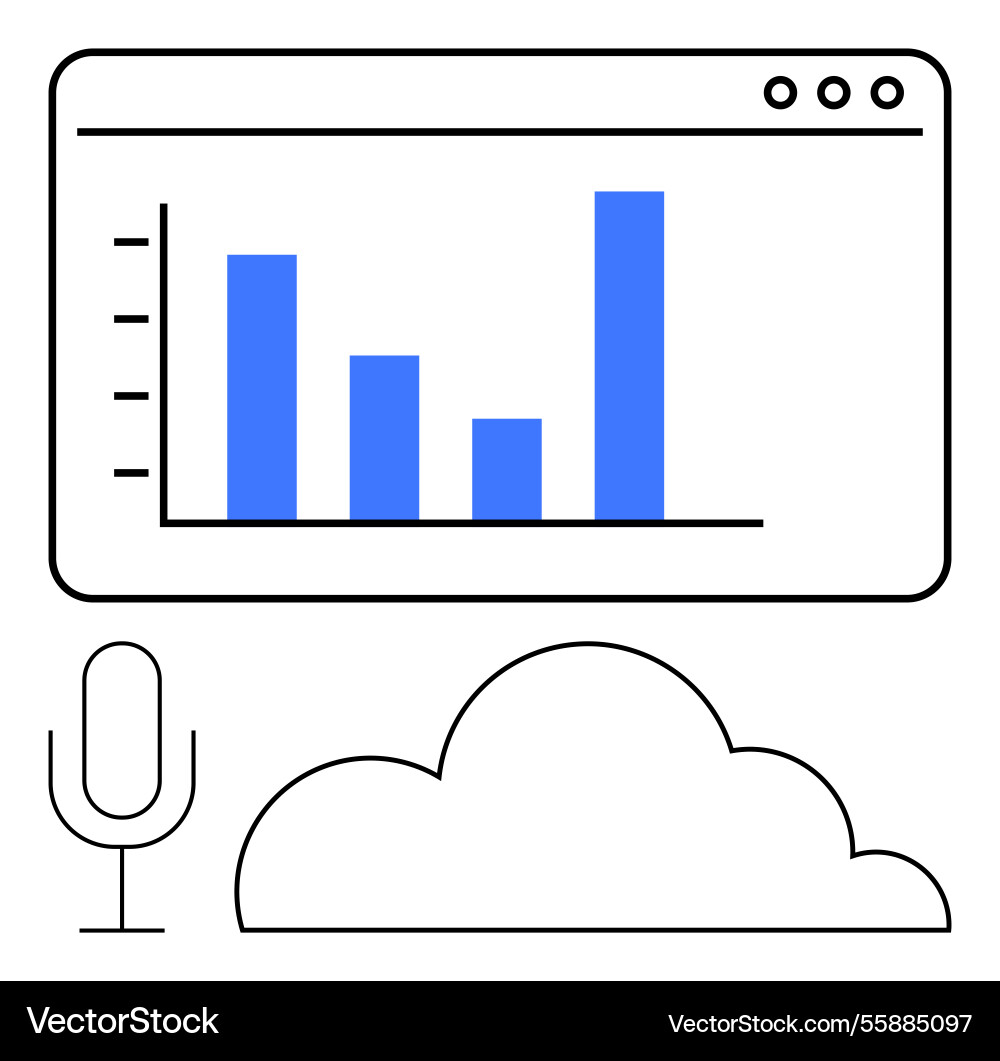 Data analytics with cloud computing and voice Data analytics with cloud computing and voice vector image