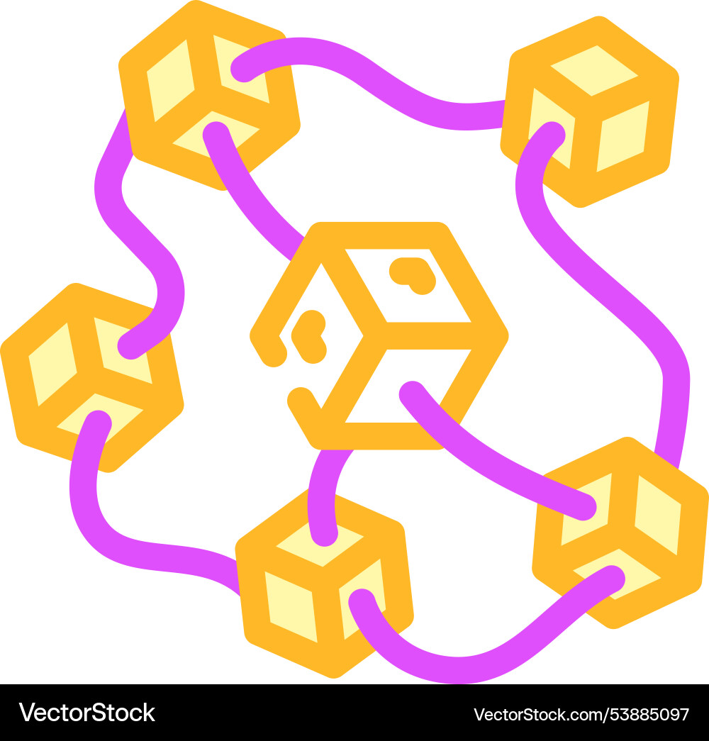 Decentralized network cryptocurrency mining color Decentralized network cryptocurrency mining color vector image