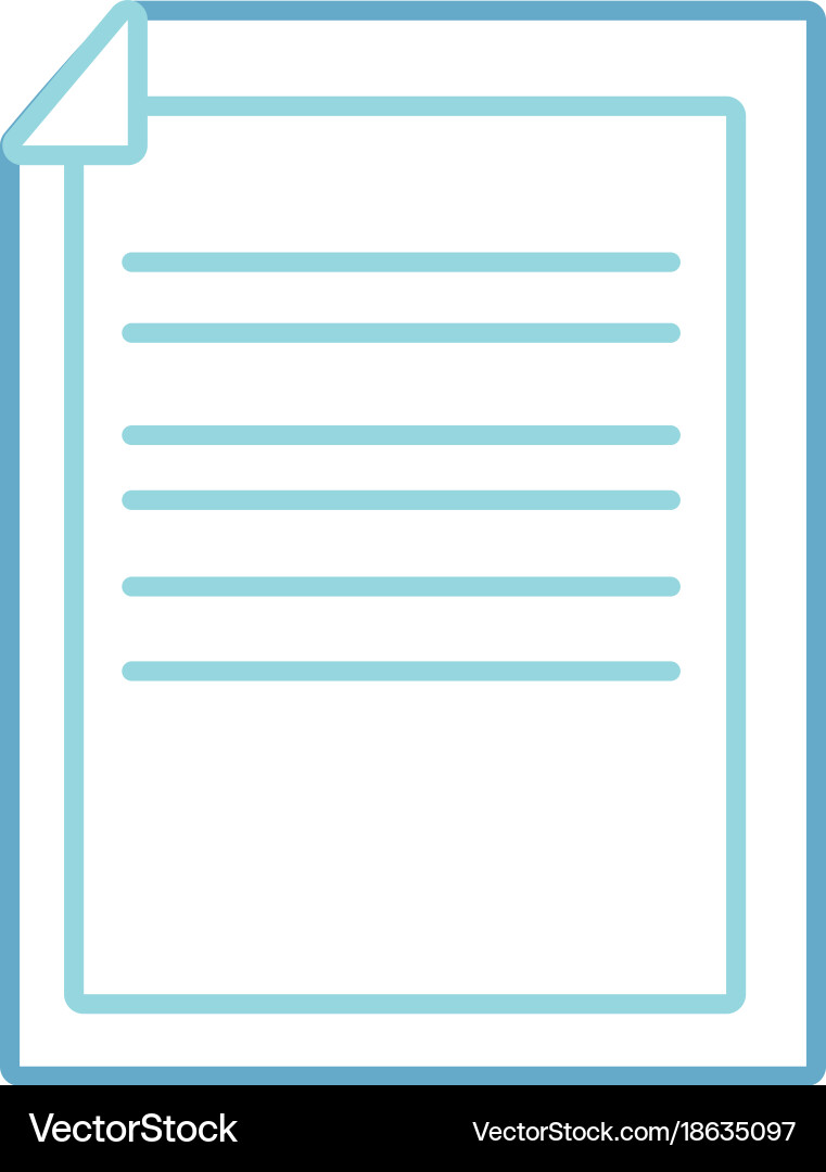 Line paper with sheet bent object design Vector Image