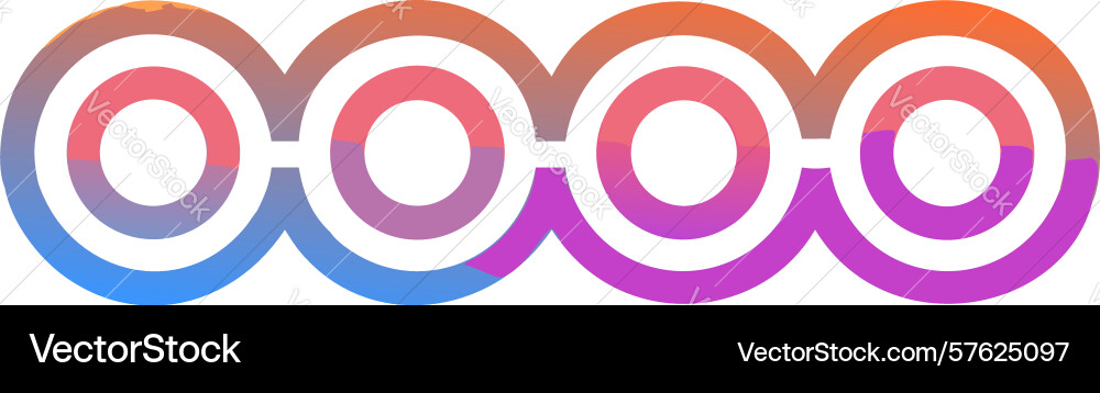 Linked circular elements icon for seamless vector image