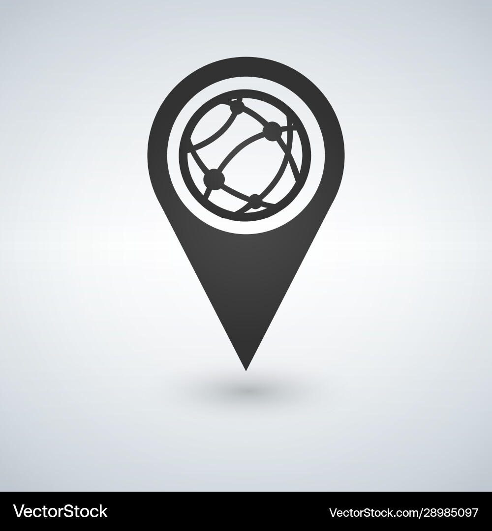 Map pointer globe internet flat icon design Map pointer globe internet flat icon design vector image