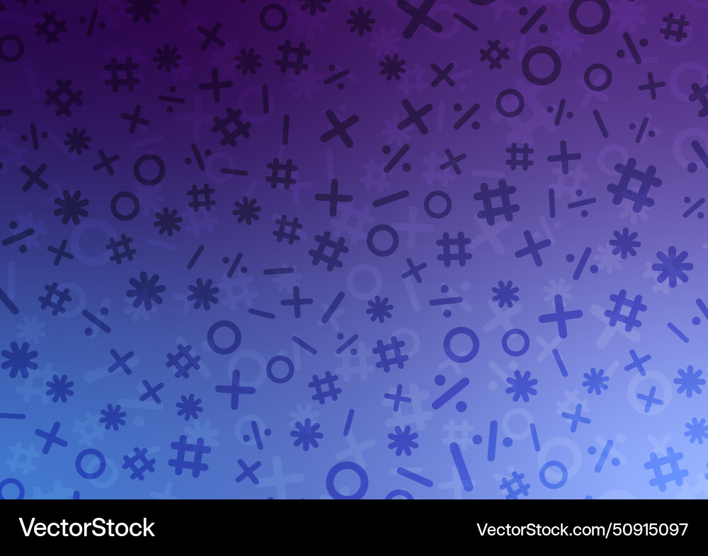 Math symbol randomly blue gradient background Math symbol randomly blue gradient background vector image