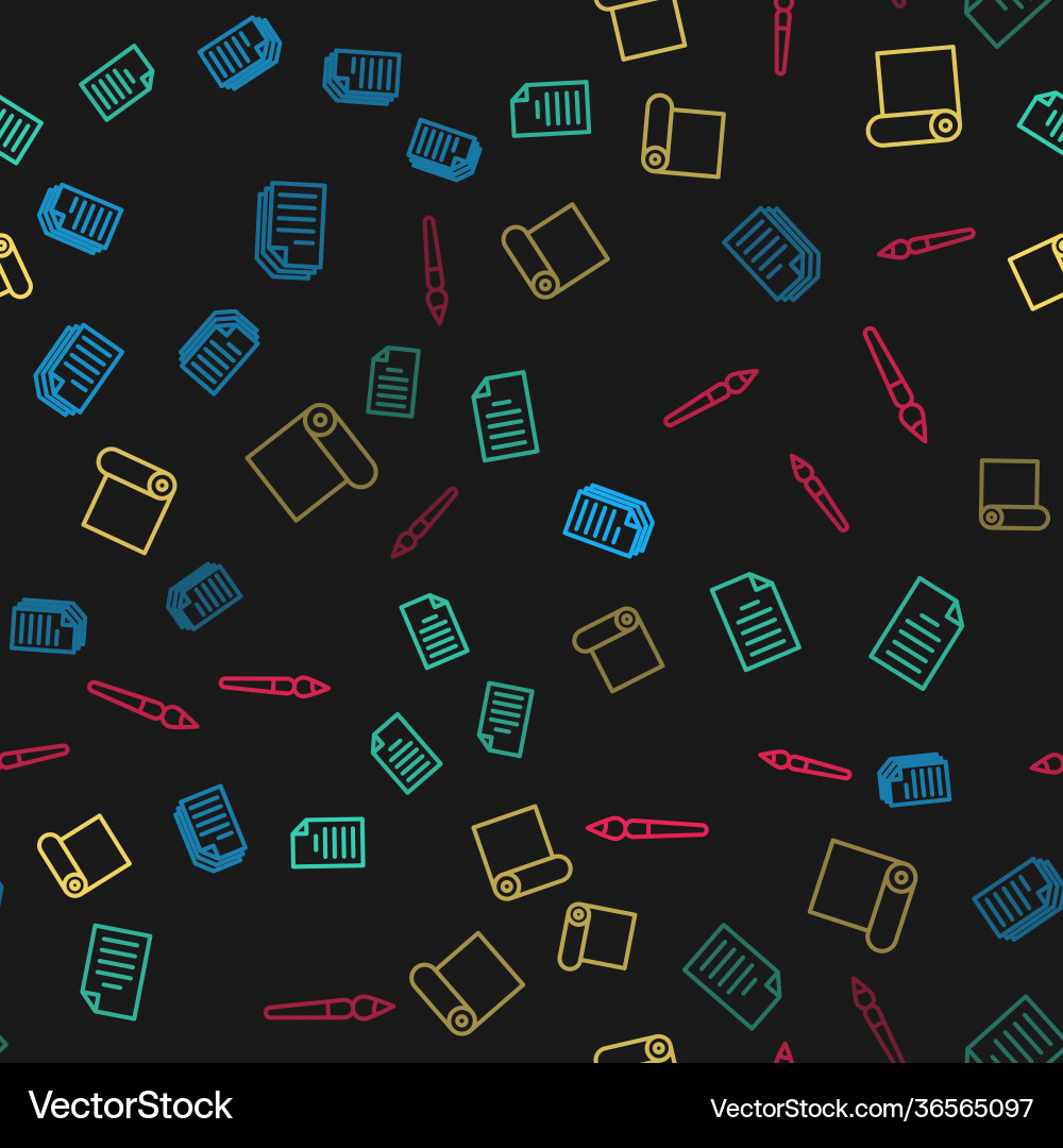 Set line file document roll paper and paint Set line file document roll paper and paint vector image