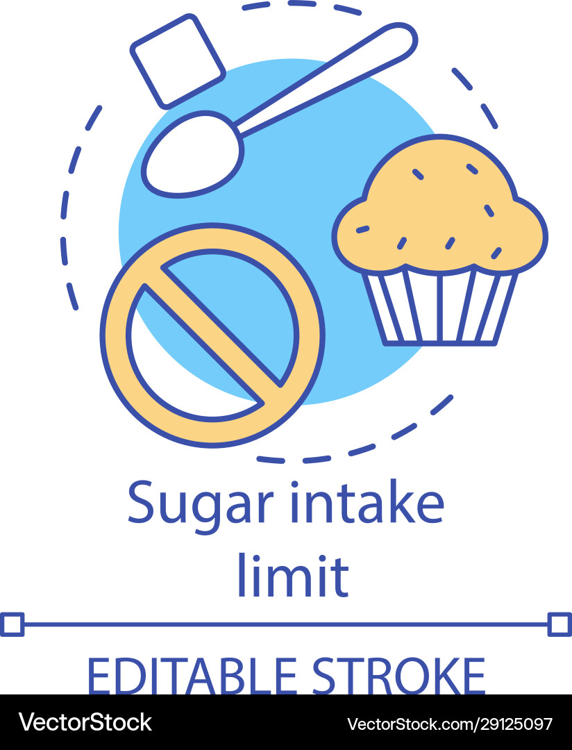 Sugar intake limit concept icon Vector Image