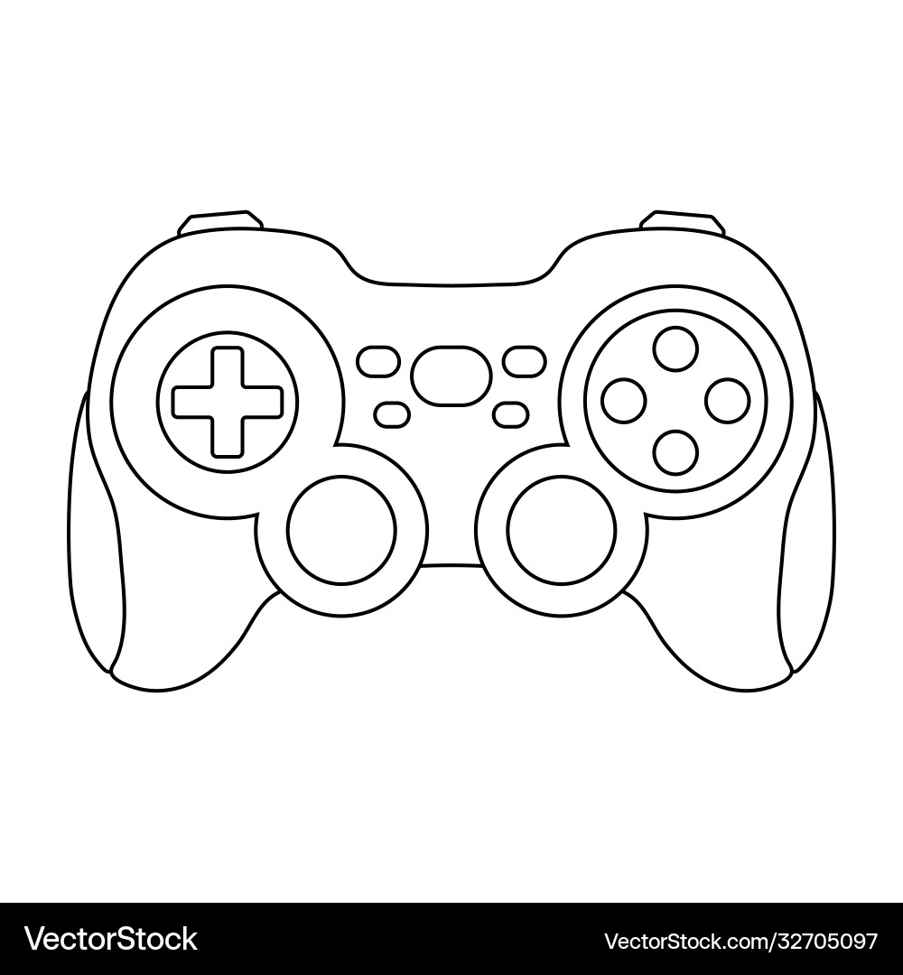 Video game controller linear Vector Image